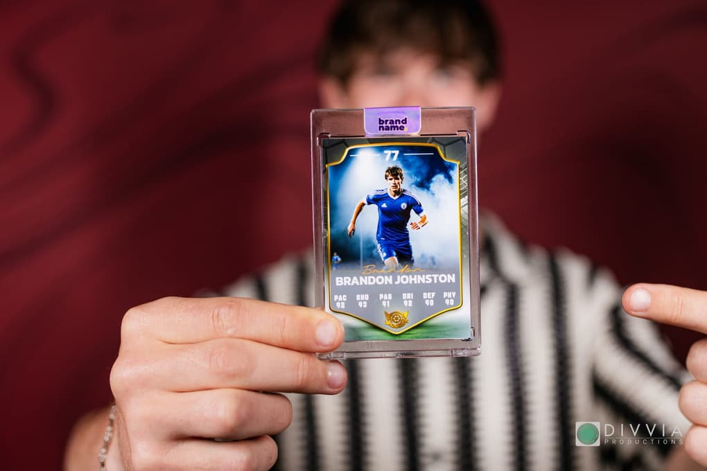 Custom Trading Cards capture from a DIVVIA photo booth at a Dallas event