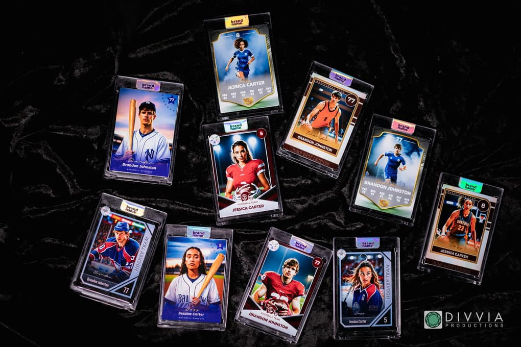 Custom Trading Cards capture from a DIVVIA photo booth at a Dallas event