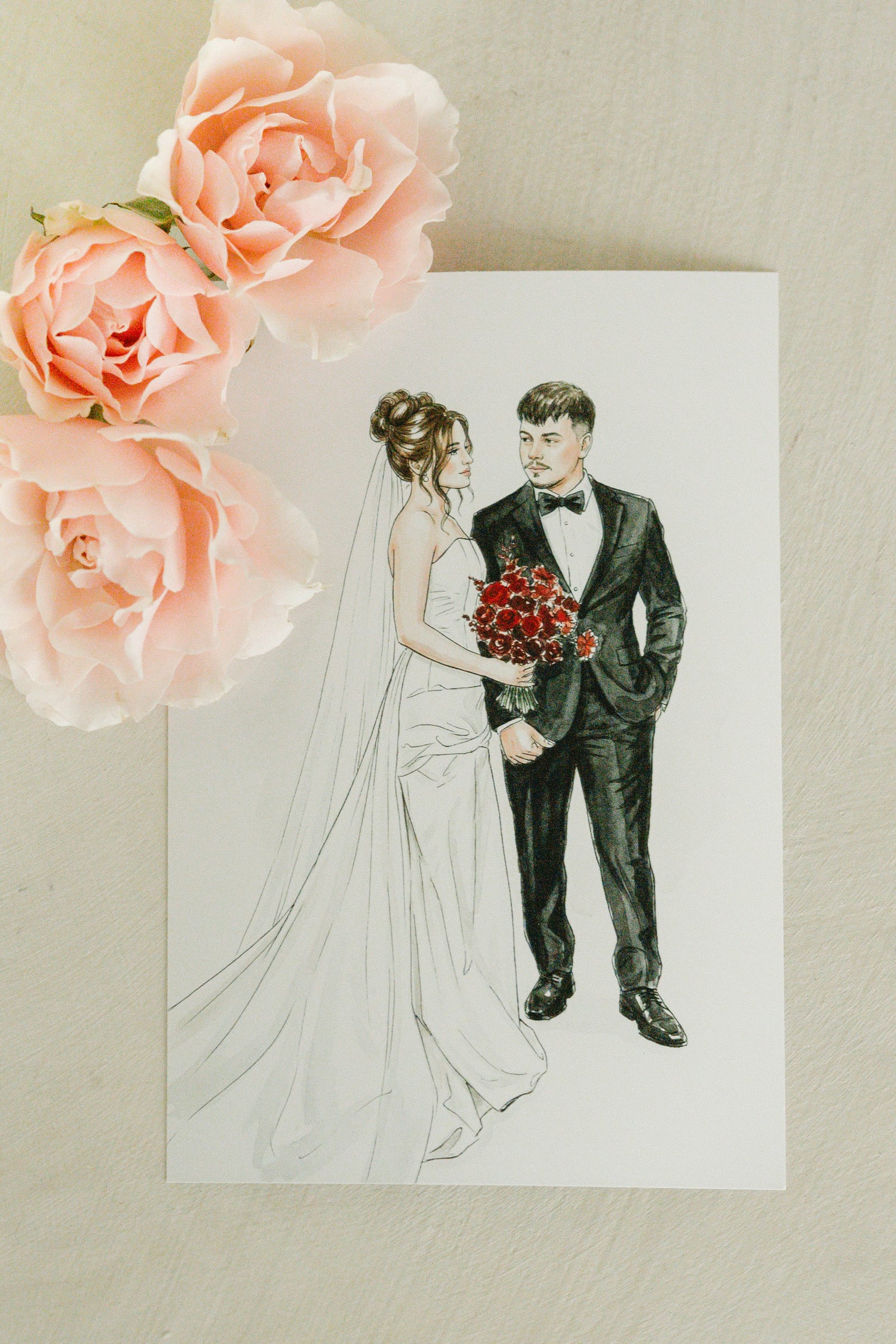 AI Watercolor Portraits at a Dallas wedding by DIVVIA Photo Booths